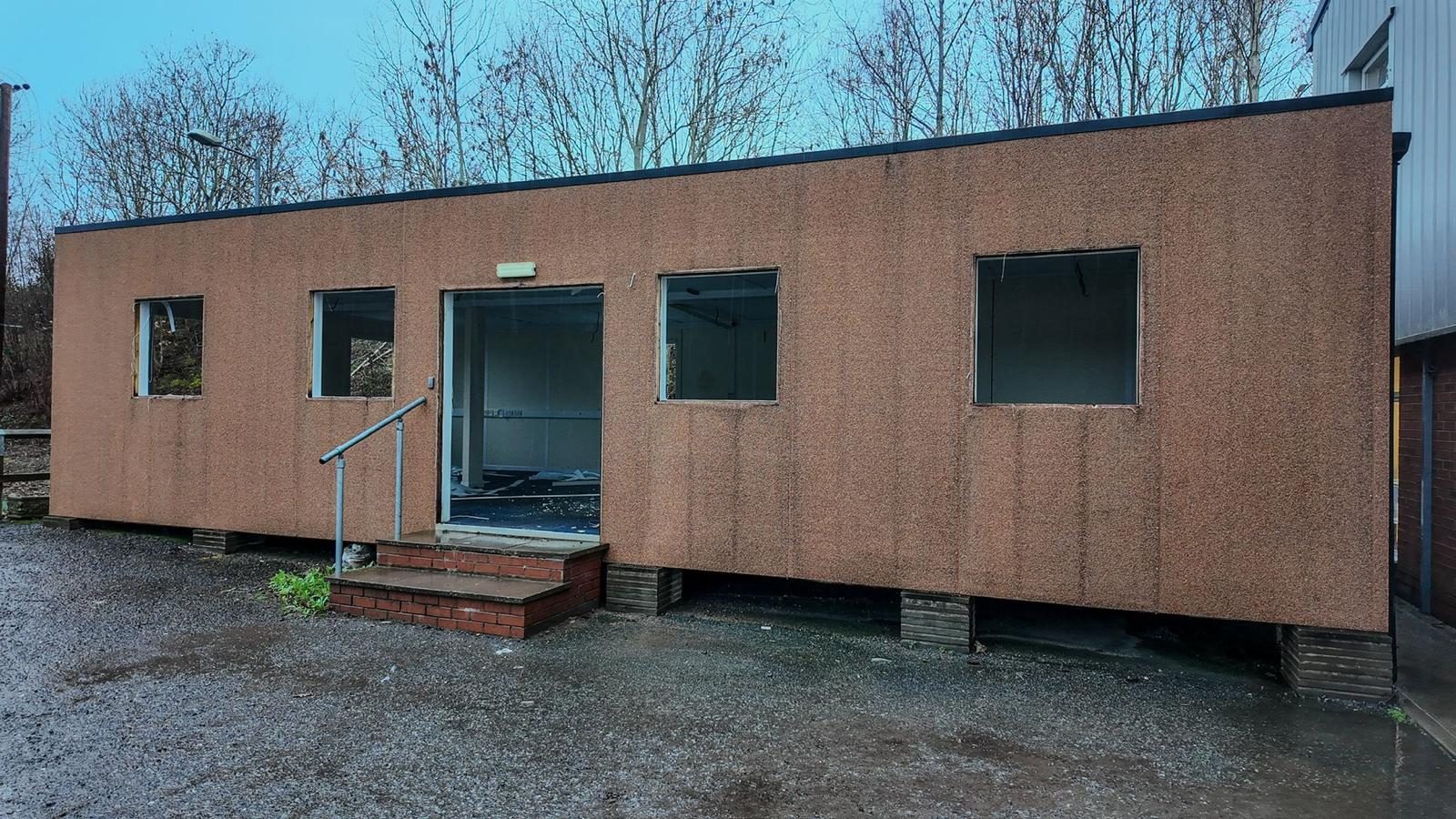 Empty porta cabin ready for removal